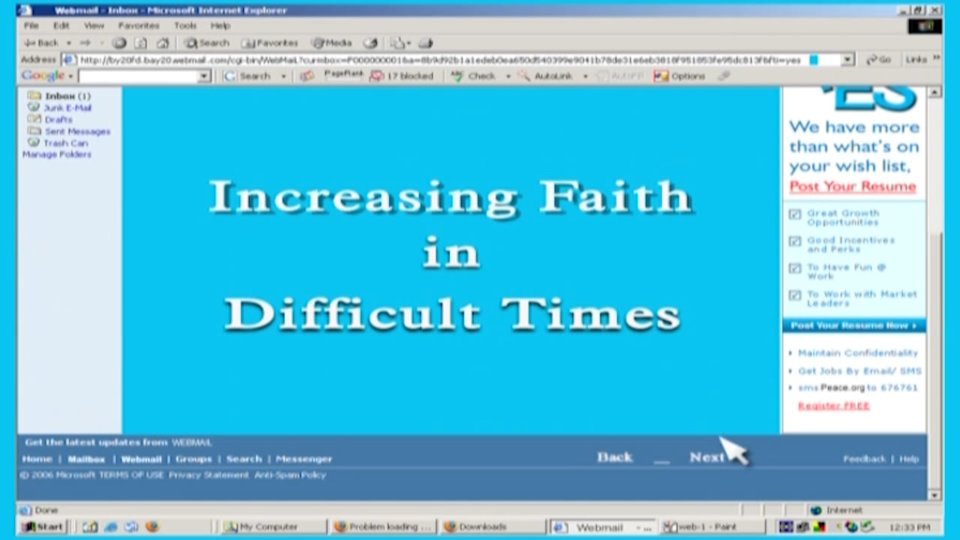 Increasing Faith in Difficult Times – Peace Conference 2004